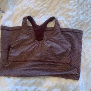 lululemon purple top w bra attached